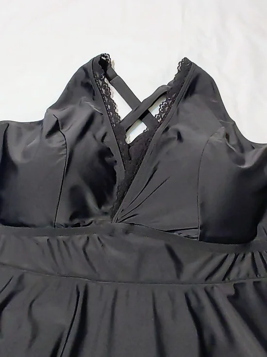 Torrid Wire Free Mid Lace Trimmed Swim Dress - Picture 5 of 7